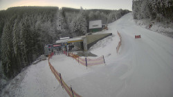 Modrá sjezdovka - dojezd k lanové dráze