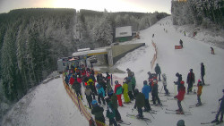 Modrá sjezdovka - dojezd k lanové dráze