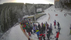 Modrá sjezdovka - dojezd k lanové dráze