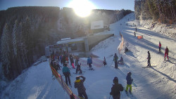 Modrá sjezdovka - dojezd k lanové dráze