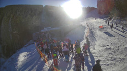 Modrá sjezdovka - dojezd k lanové dráze