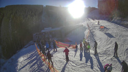 Modrá sjezdovka - dojezd k lanové dráze