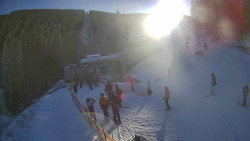 Modrá sjezdovka - dojezd k lanové dráze