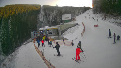 Modrá sjezdovka - dojezd k lanové dráze