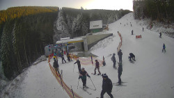 Modrá sjezdovka - dojezd k lanové dráze