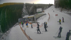 Modrá sjezdovka - dojezd k lanové dráze