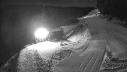 Modrá sjezdovka - dojezd k lanové dráze