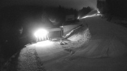 Modrá sjezdovka - dojezd k lanové dráze