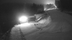 Modrá sjezdovka - dojezd k lanové dráze