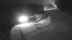 Modrá sjezdovka - dojezd k lanové dráze