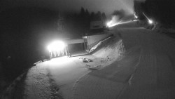 Modrá sjezdovka - dojezd k lanové dráze