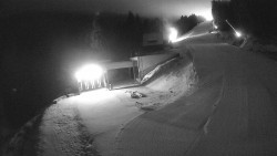 Modrá sjezdovka - dojezd k lanové dráze