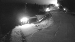 Modrá sjezdovka - dojezd k lanové dráze