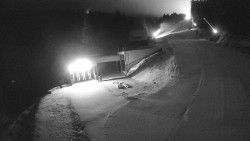 Modrá sjezdovka - dojezd k lanové dráze