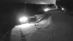 Modrá sjezdovka - dojezd k lanové dráze