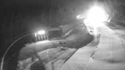 Modrá sjezdovka - dojezd k lanové dráze