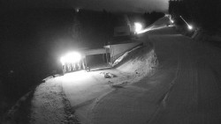 Modrá sjezdovka - dojezd k lanové dráze