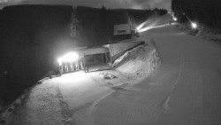 Modrá sjezdovka - dojezd k lanové dráze