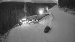 Modrá sjezdovka - dojezd k lanové dráze