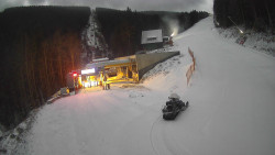 Modrá sjezdovka - dojezd k lanové dráze