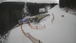 Modrá sjezdovka - dojezd k lanové dráze