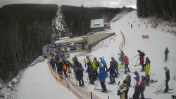 Modrá sjezdovka - dojezd k lanové dráze