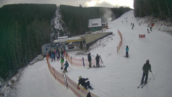 Modrá sjezdovka - dojezd k lanové dráze