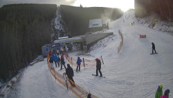 Modrá sjezdovka - dojezd k lanové dráze