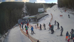 Modrá sjezdovka - dojezd k lanové dráze