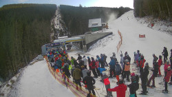 Modrá sjezdovka - dojezd k lanové dráze