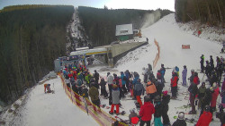 Modrá sjezdovka - dojezd k lanové dráze