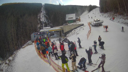 Modrá sjezdovka - dojezd k lanové dráze