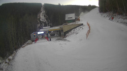 Modrá sjezdovka - dojezd k lanové dráze