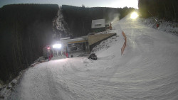 Modrá sjezdovka - dojezd k lanové dráze