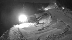 Modrá sjezdovka - dojezd k lanové dráze