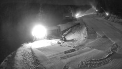 Modrá sjezdovka - dojezd k lanové dráze