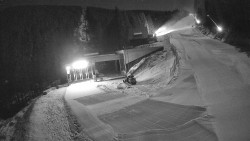 Modrá sjezdovka - dojezd k lanové dráze