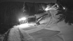 Modrá sjezdovka - dojezd k lanové dráze