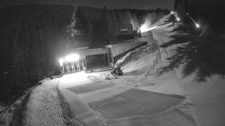 Modrá sjezdovka - dojezd k lanové dráze