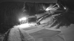 Modrá sjezdovka - dojezd k lanové dráze