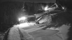 Modrá sjezdovka - dojezd k lanové dráze