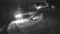 Modrá sjezdovka - dojezd k lanové dráze