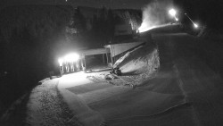 Modrá sjezdovka - dojezd k lanové dráze