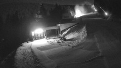 Modrá sjezdovka - dojezd k lanové dráze