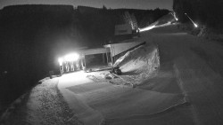 Modrá sjezdovka - dojezd k lanové dráze