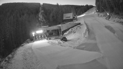 Modrá sjezdovka - dojezd k lanové dráze