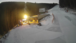 Modrá sjezdovka - dojezd k lanové dráze