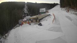 Modrá sjezdovka - dojezd k lanové dráze