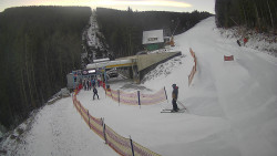 Modrá sjezdovka - dojezd k lanové dráze