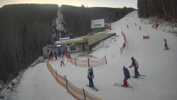 Modrá sjezdovka - dojezd k lanové dráze